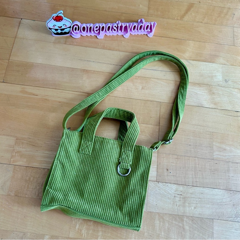 wild fable Corduroy Mini Crossbody Handbag, Fun Lime Green, Adjustable Strap - Picture 5 of 14
